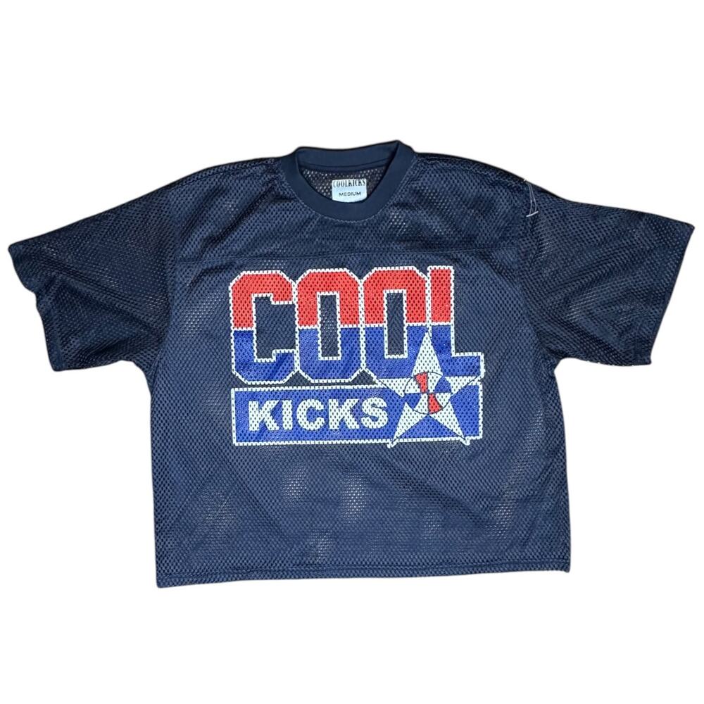 Cool Kicks Mesh Football Jersey Y2K Hip Hop Navy Medium